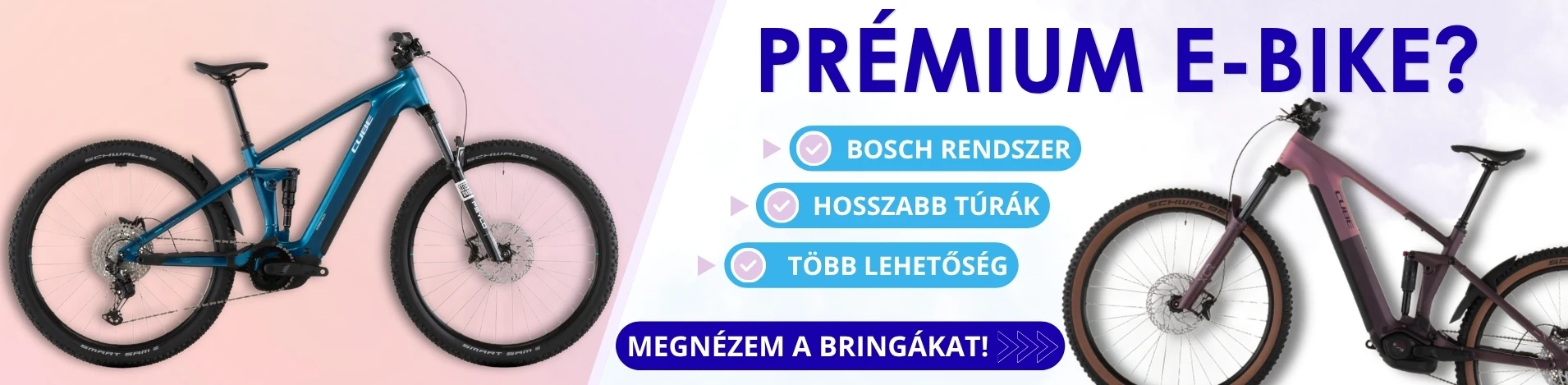 Prémium elektromos kerékpárok a JóBringában! Bosch rendszer, kiváló felszereltségű e-bike-ok.