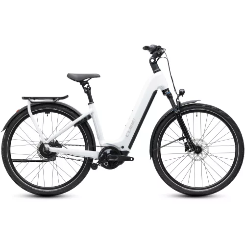 CUBE KATHMANDU HYBRID DELUXE PRO 800 METALLICWHITE'N'CHROME 2027 ELEKTROMOS KERÉKPÁR