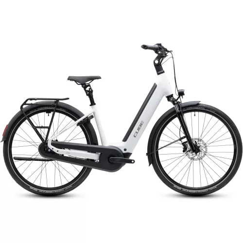 CUBE SUPREME RT HYBRID COMFORT EX 600 METALLICWHITE'N'REFLEX 2027 ELEKTROMOS KERÉKPÁR